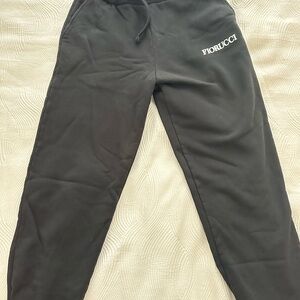 Fiorucci black jogger sweatpants with angel on back pocket